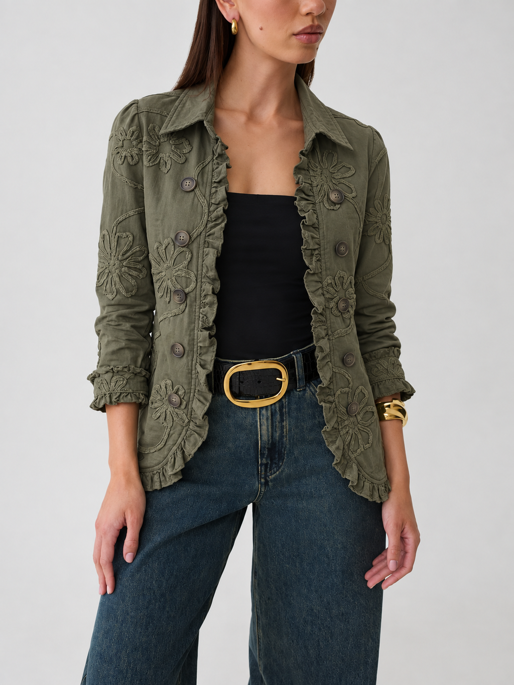 Assunta | Chaqueta Bordada con Volante