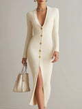 La Scintilla | Elegant Striped Button-Down Midi Dress