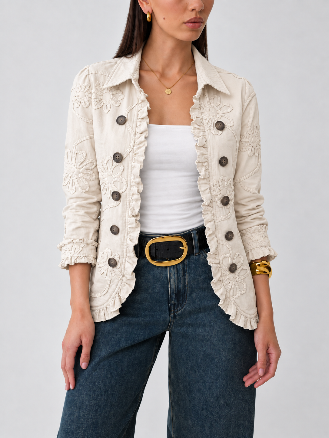 Assunta | Chaqueta Bordada con Volante