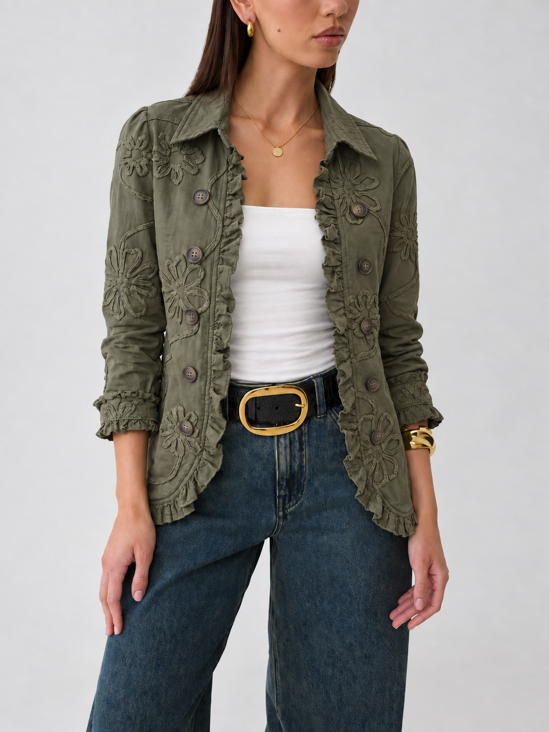 Assunta | Chaqueta Bordada con Volante