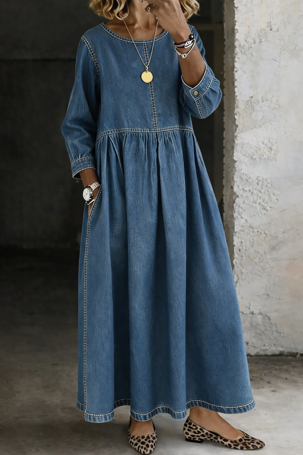 Marlene | Vestido Maxi Vaquero Vintage