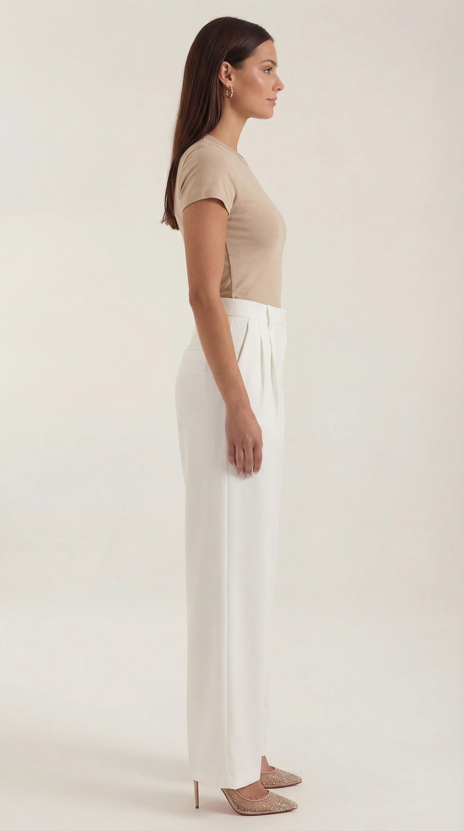 Claire straight-leg, high-waisted trousers