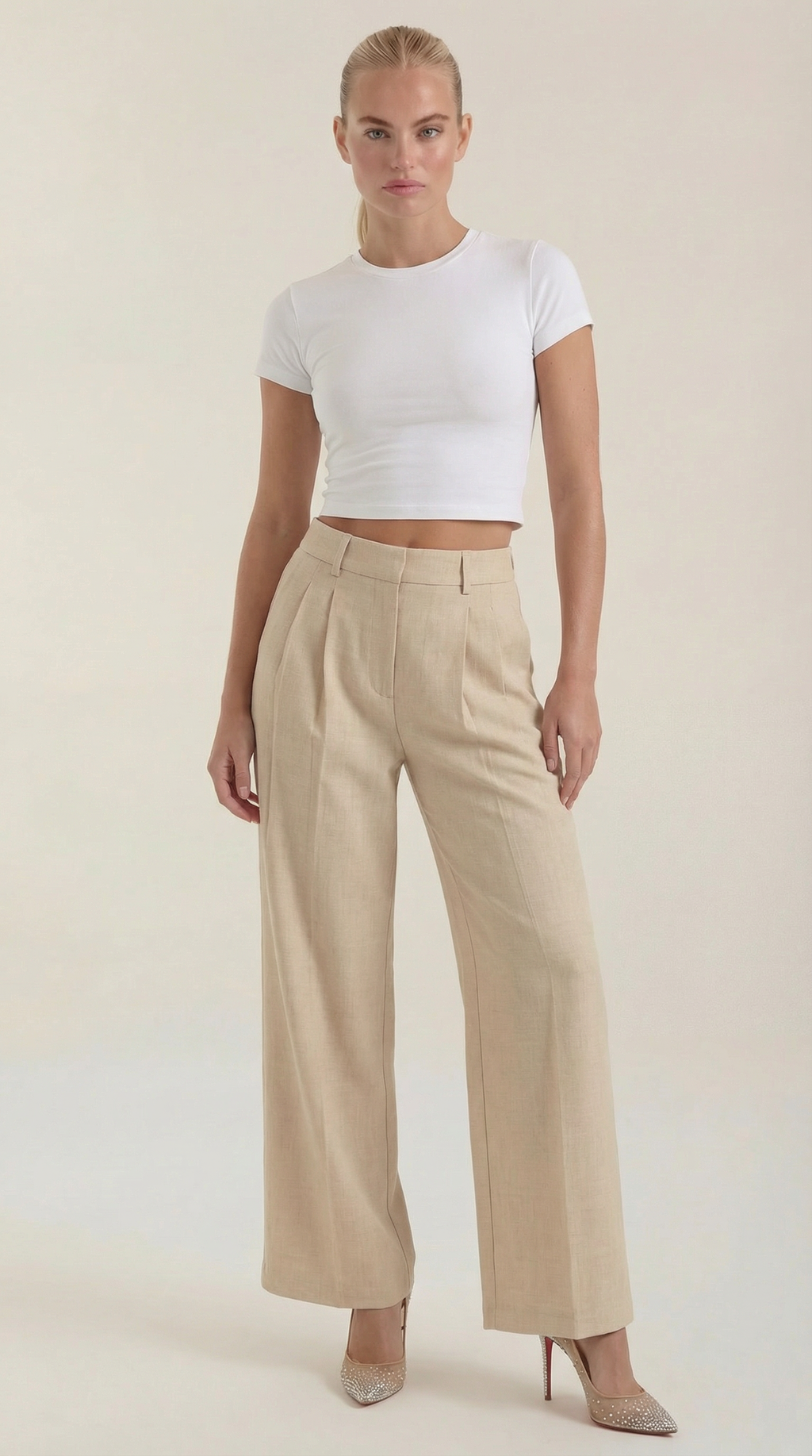 Pantalones Plisados de Cintura Alta Courtney