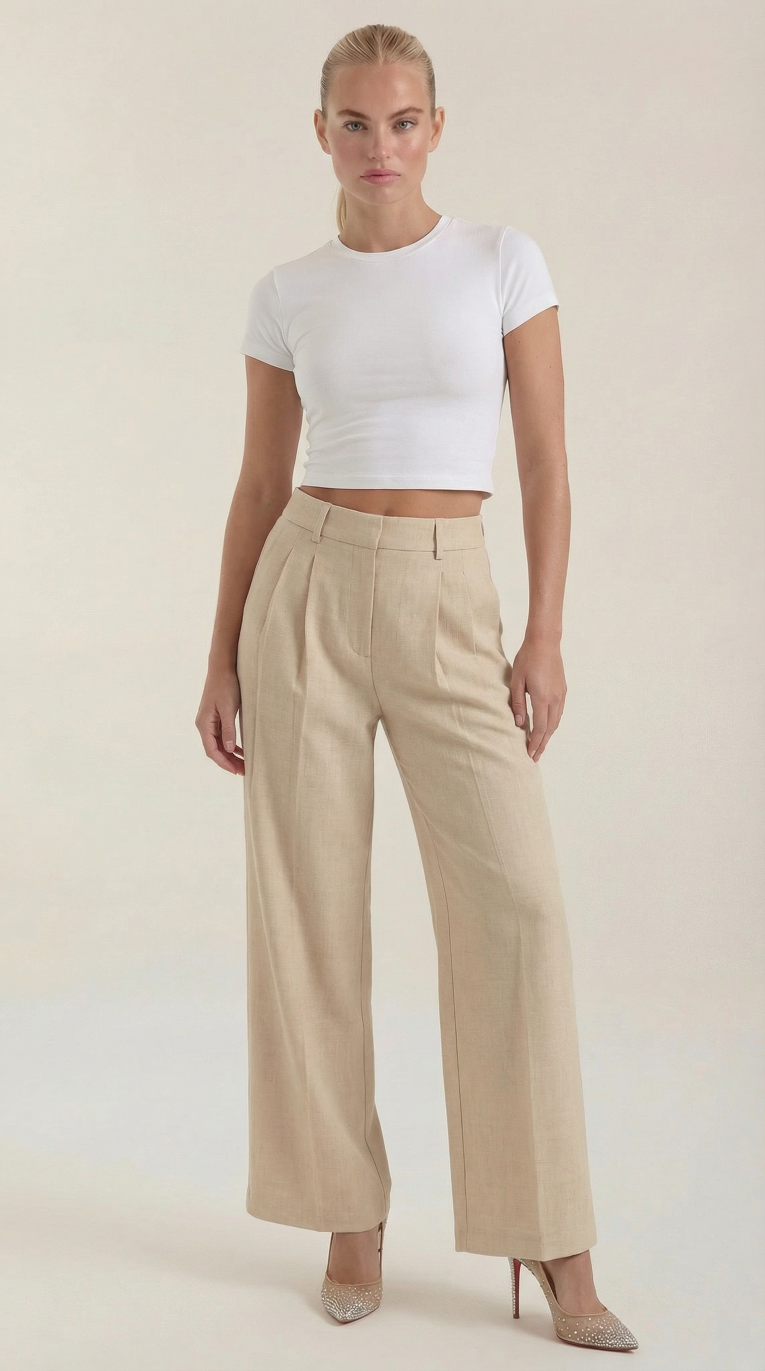 Courtney High-Waisted Pleated Trousers