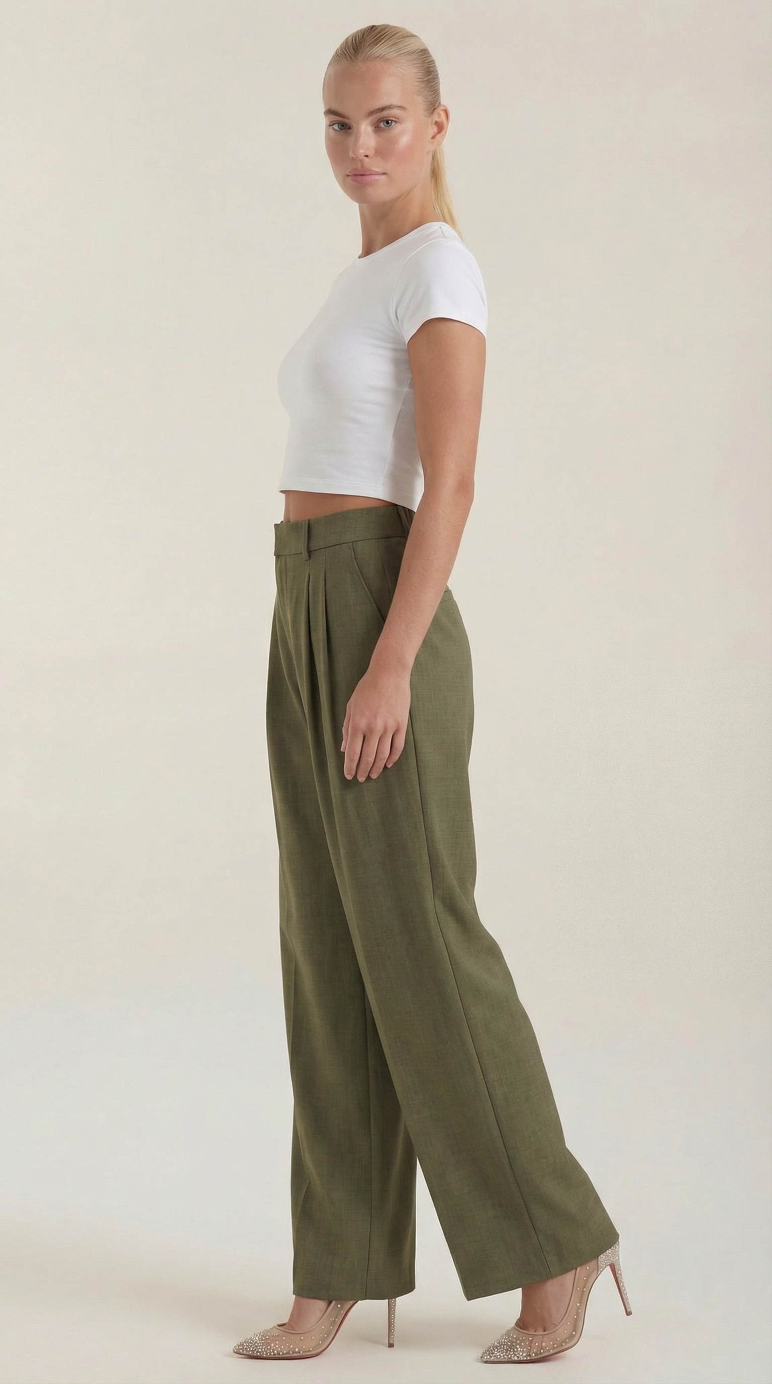 Pantalones Plisados de Cintura Alta Courtney