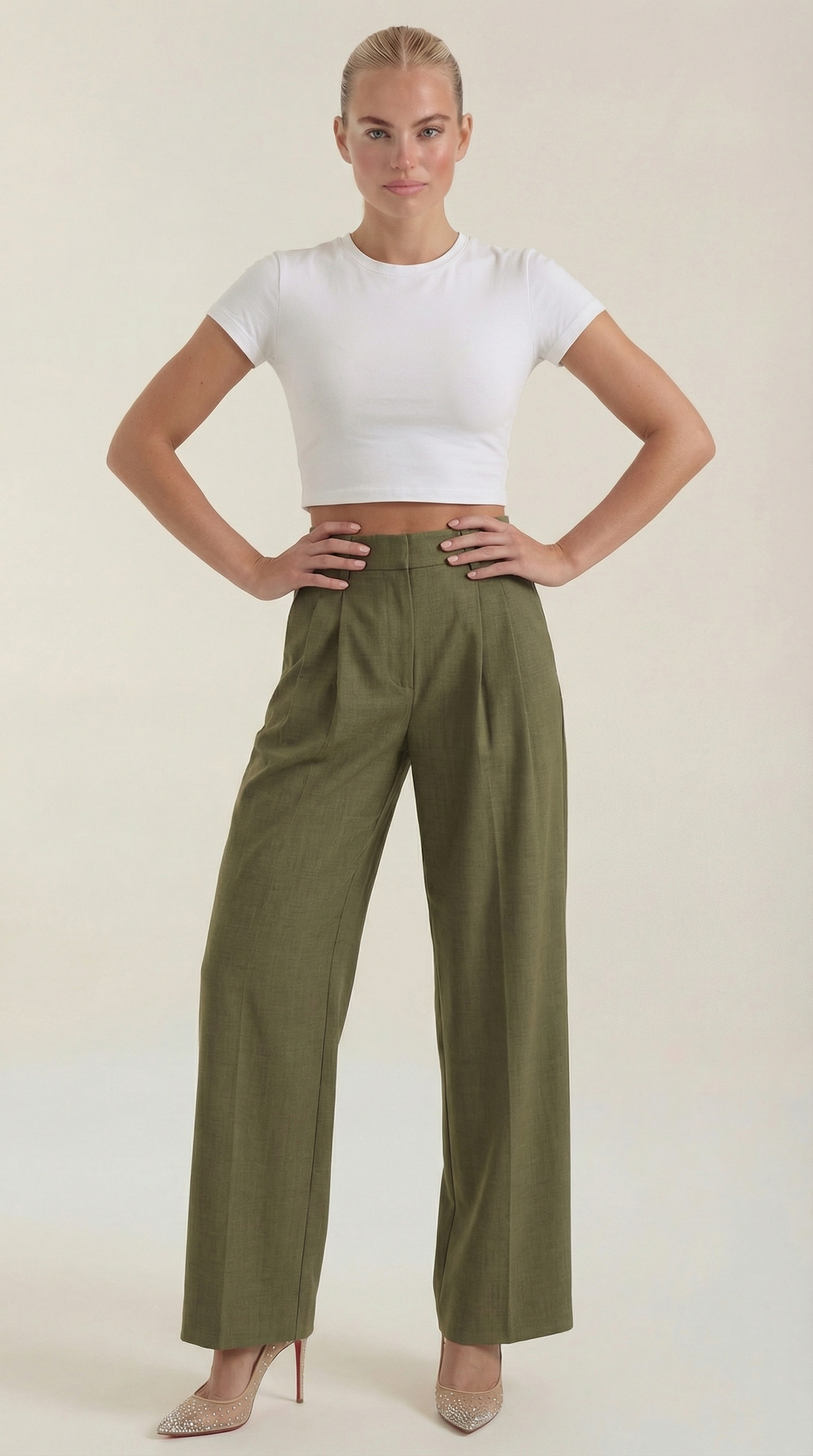 Courtney High-Waisted Pleated Trousers