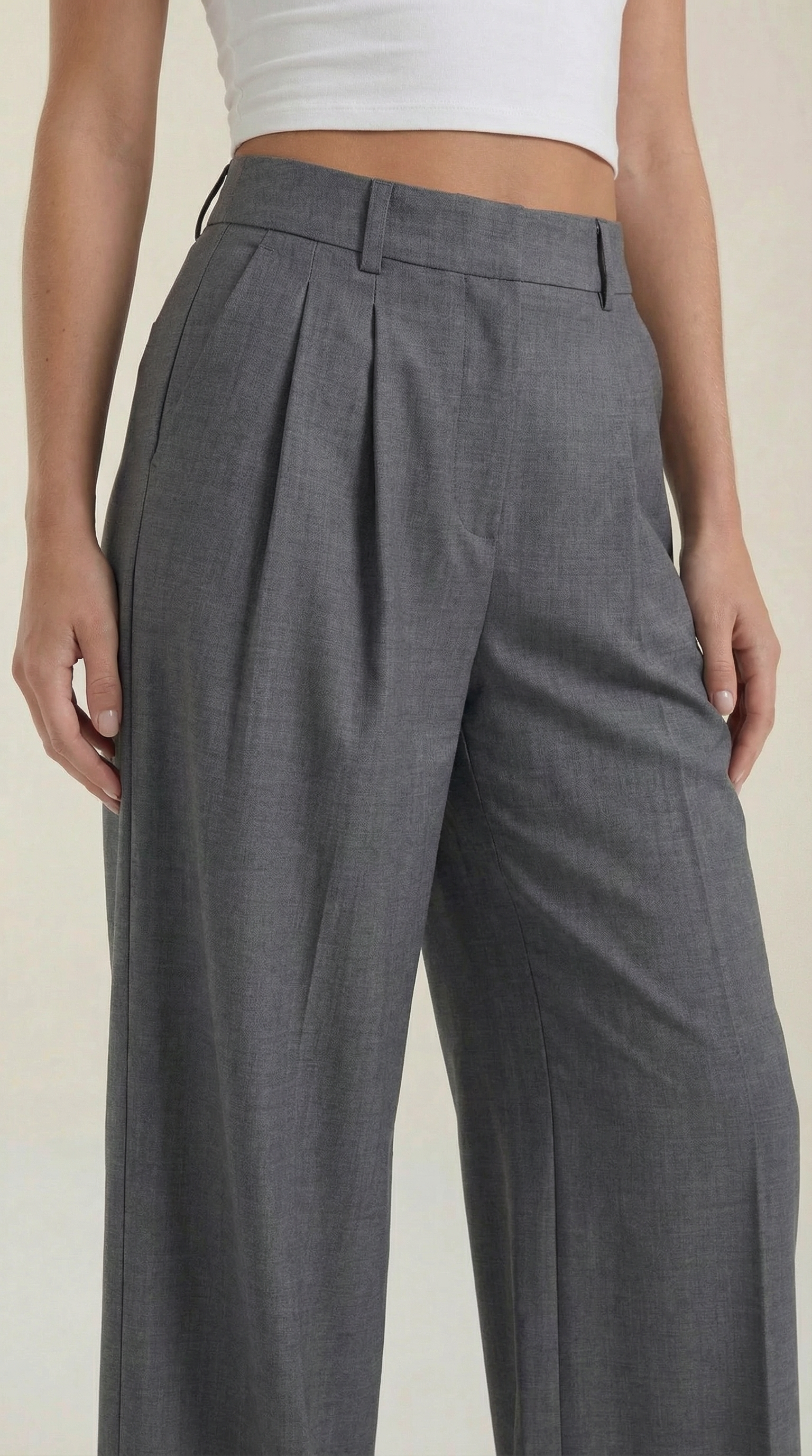 Pantalones Plisados de Cintura Alta Courtney