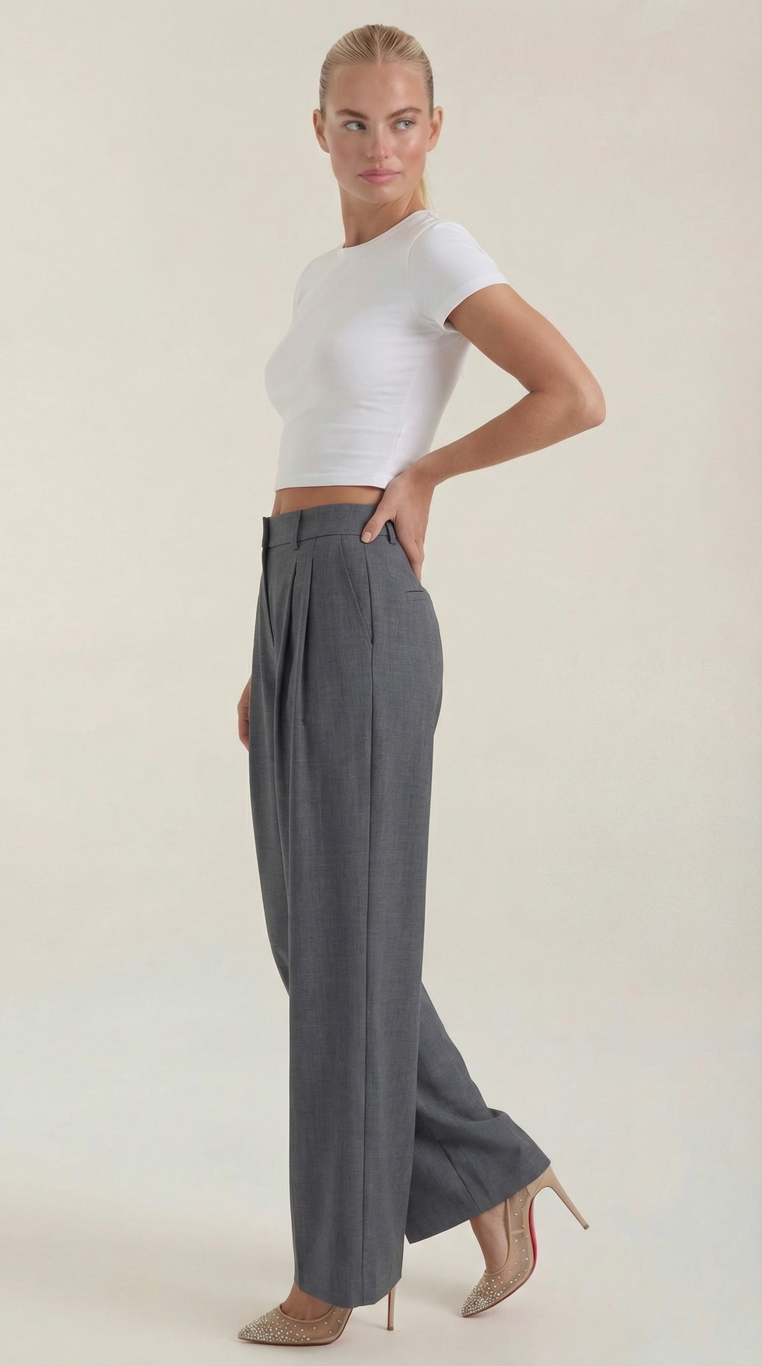 Pantalones Plisados de Cintura Alta Courtney