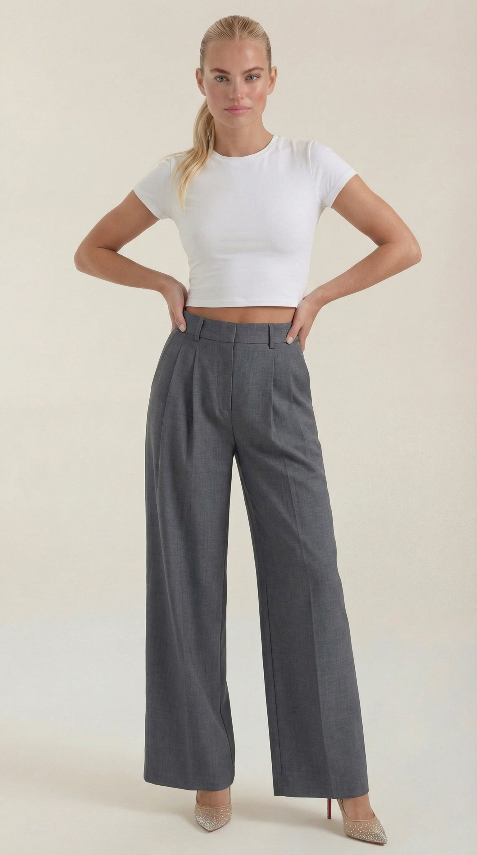 Courtney High-Waisted Pleated Trousers