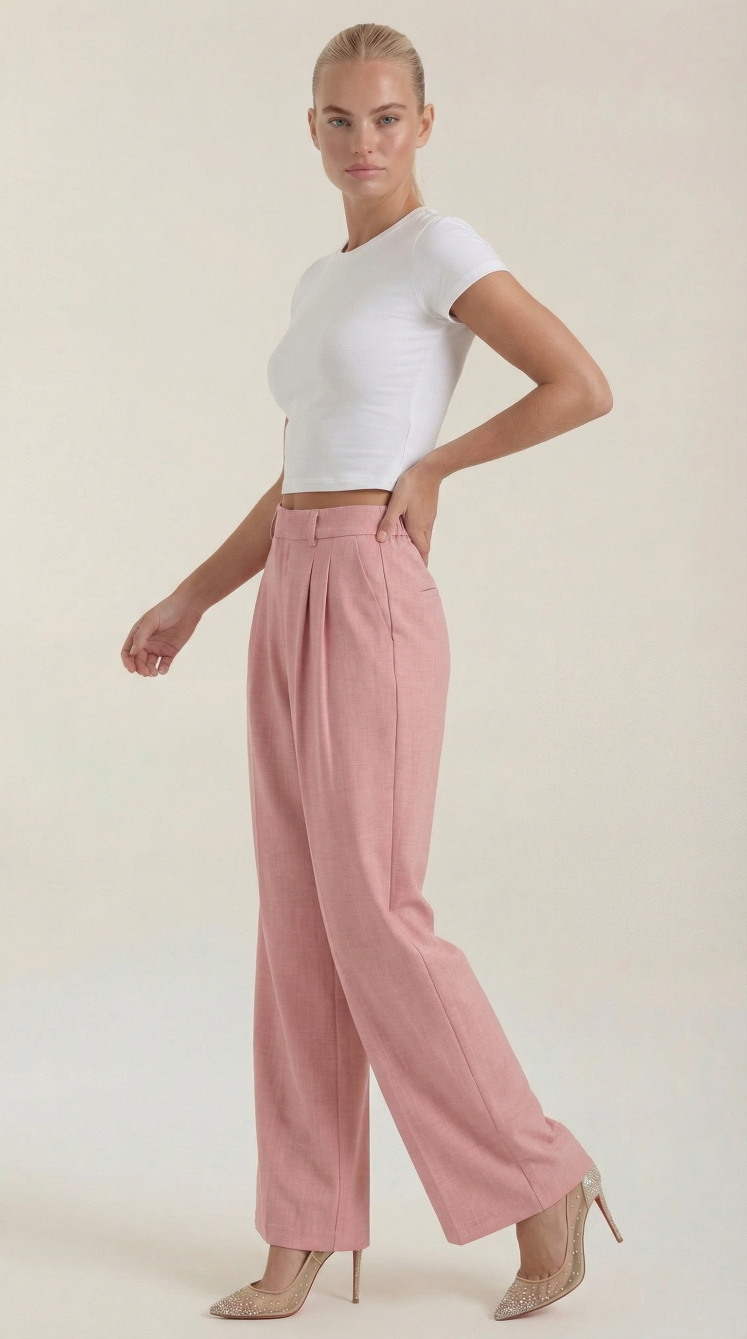 Pantalones Plisados de Cintura Alta Courtney