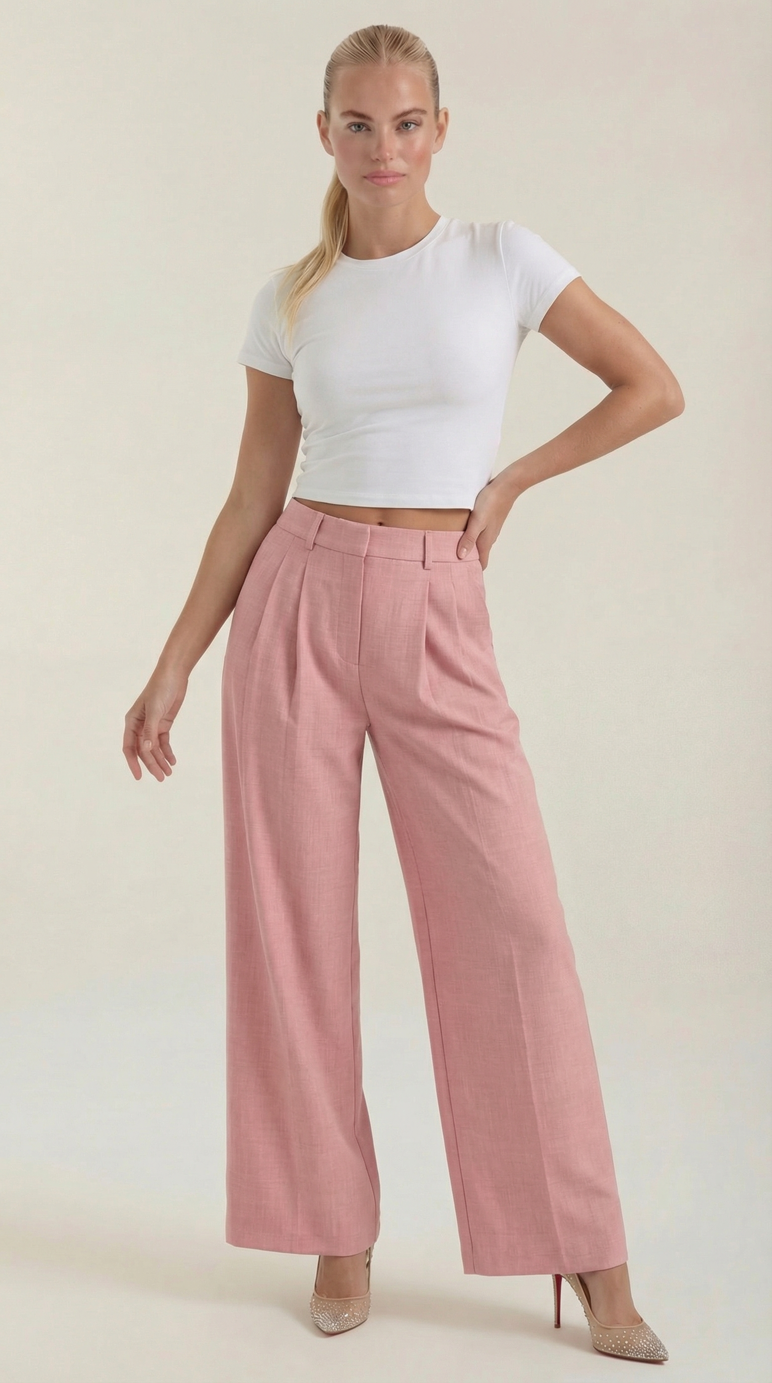 Courtney High-Waisted Pleated Trousers