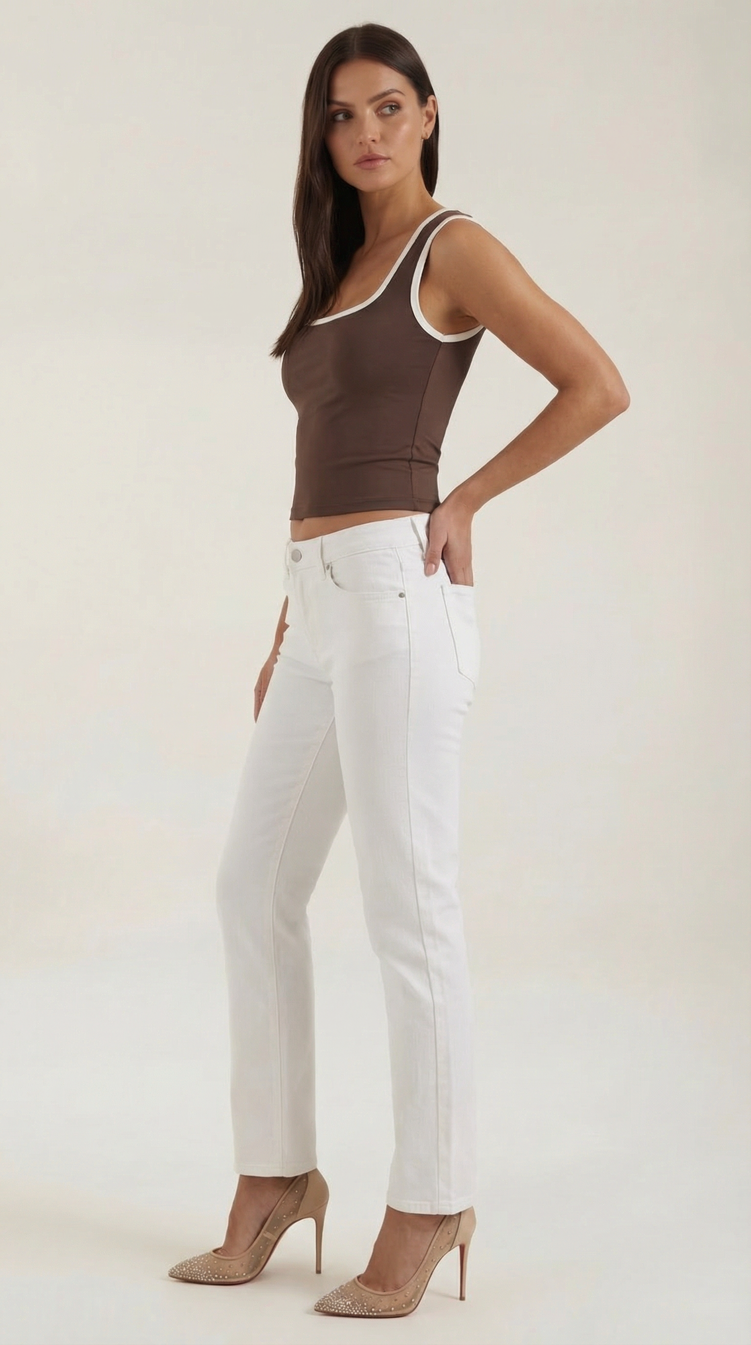 Hilary top with square neckline