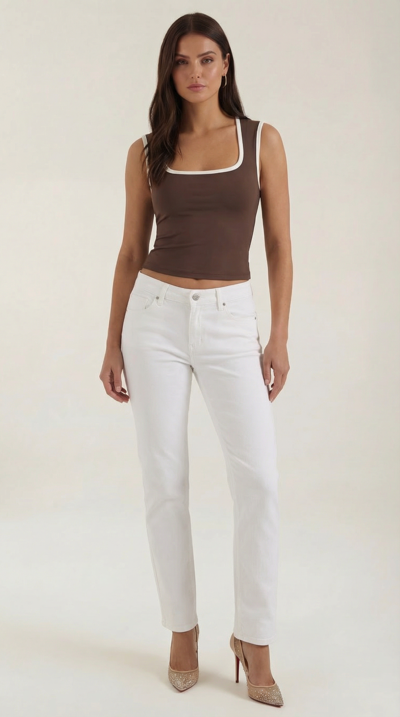 Hilary top with square neckline