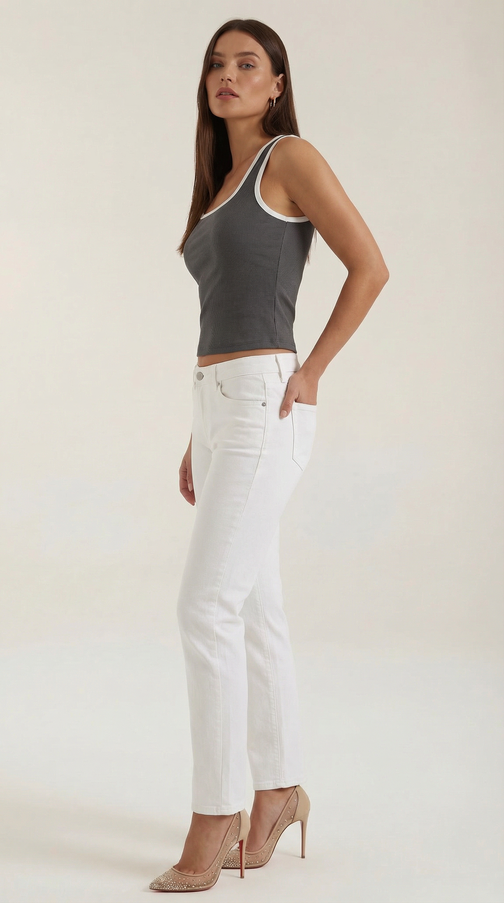 Hilary top with square neckline