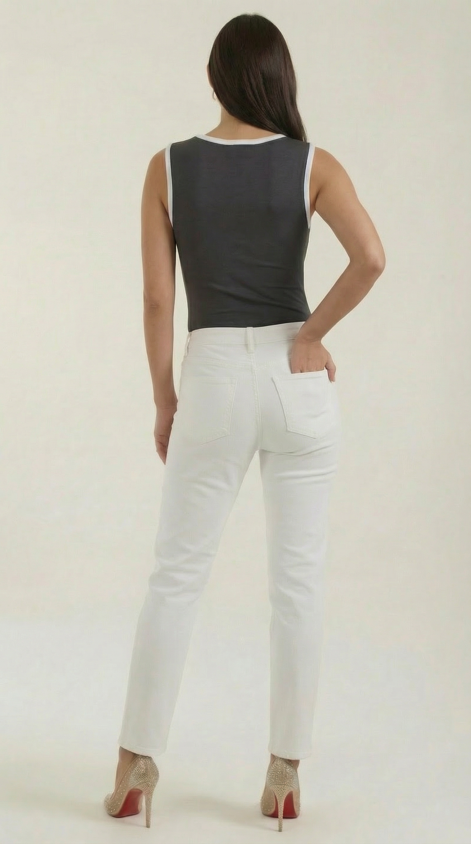 Hilary top with square neckline