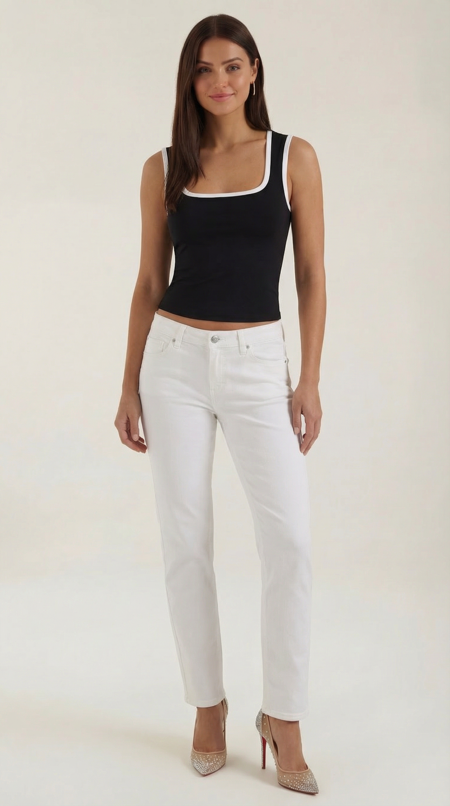 Hilary top with square neckline