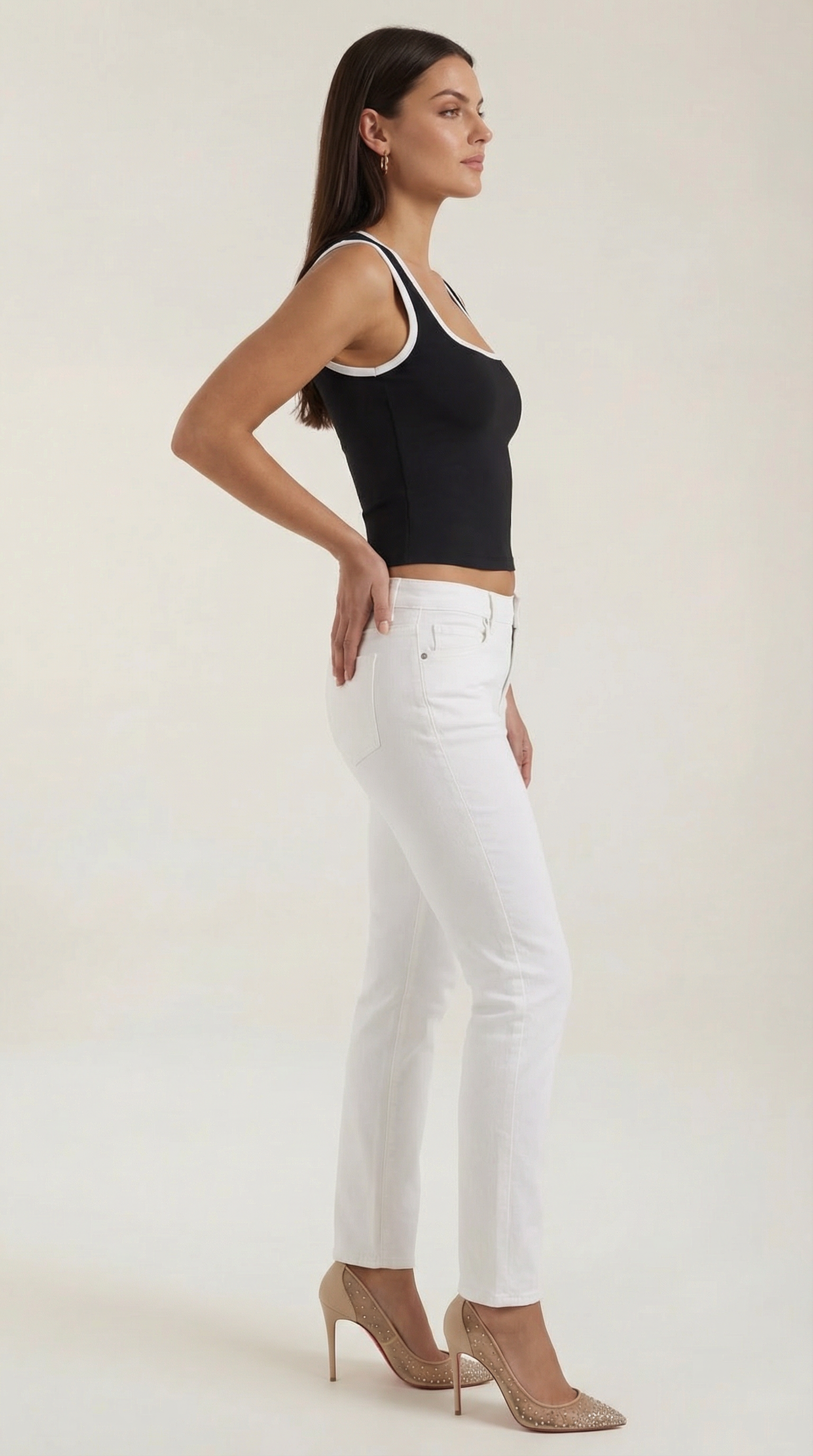 Hilary top with square neckline