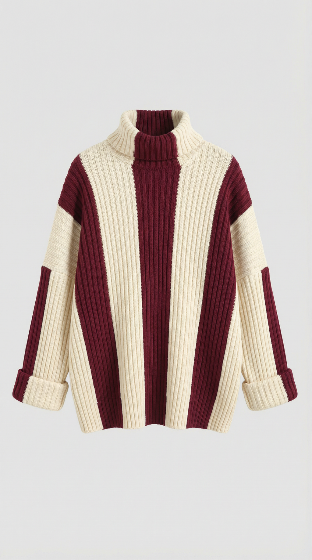 Suéter Oversize de Cuello Alto 'June' con Rayas