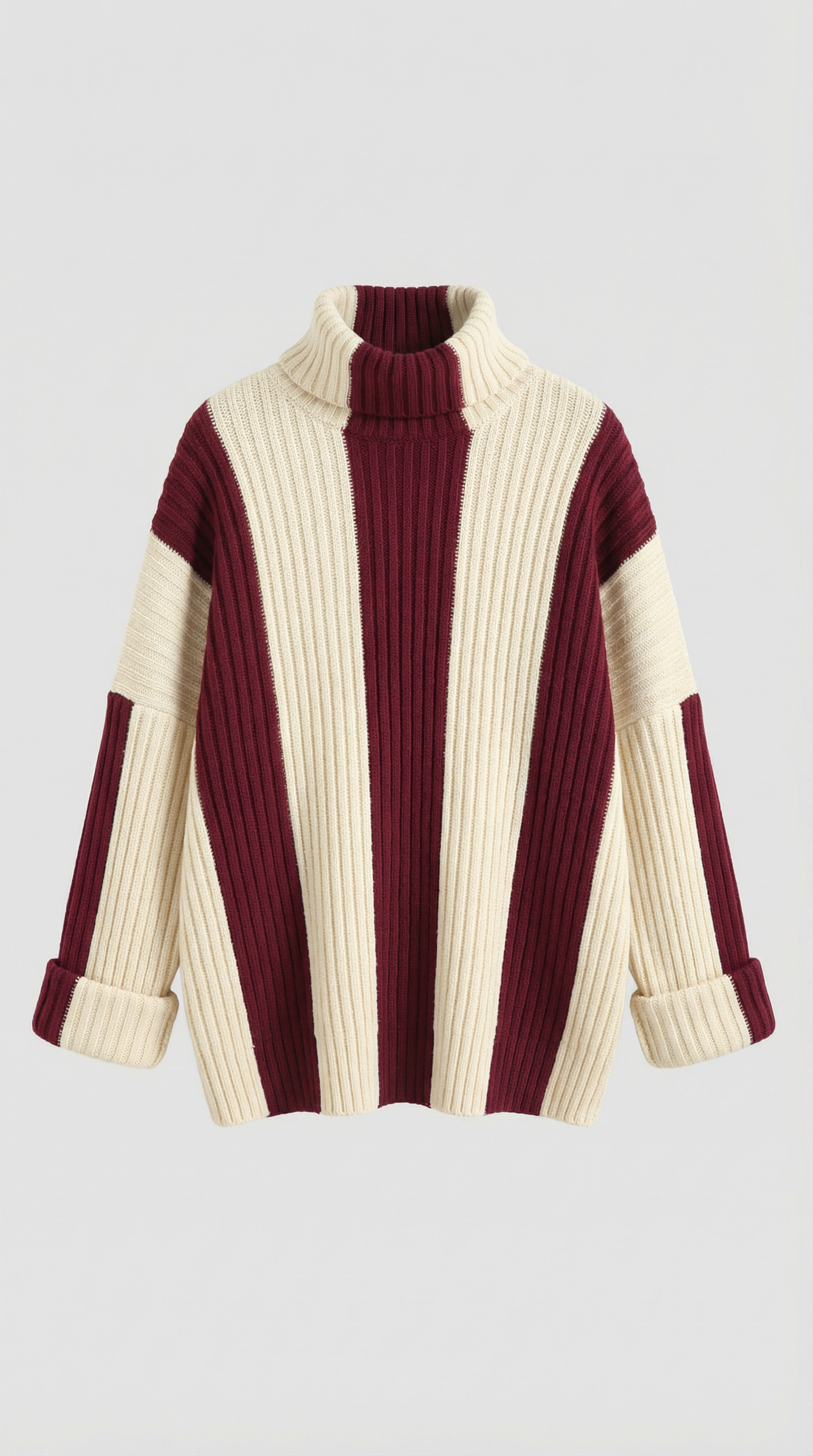 'June' Striped Oversized Turtleneck Sweater