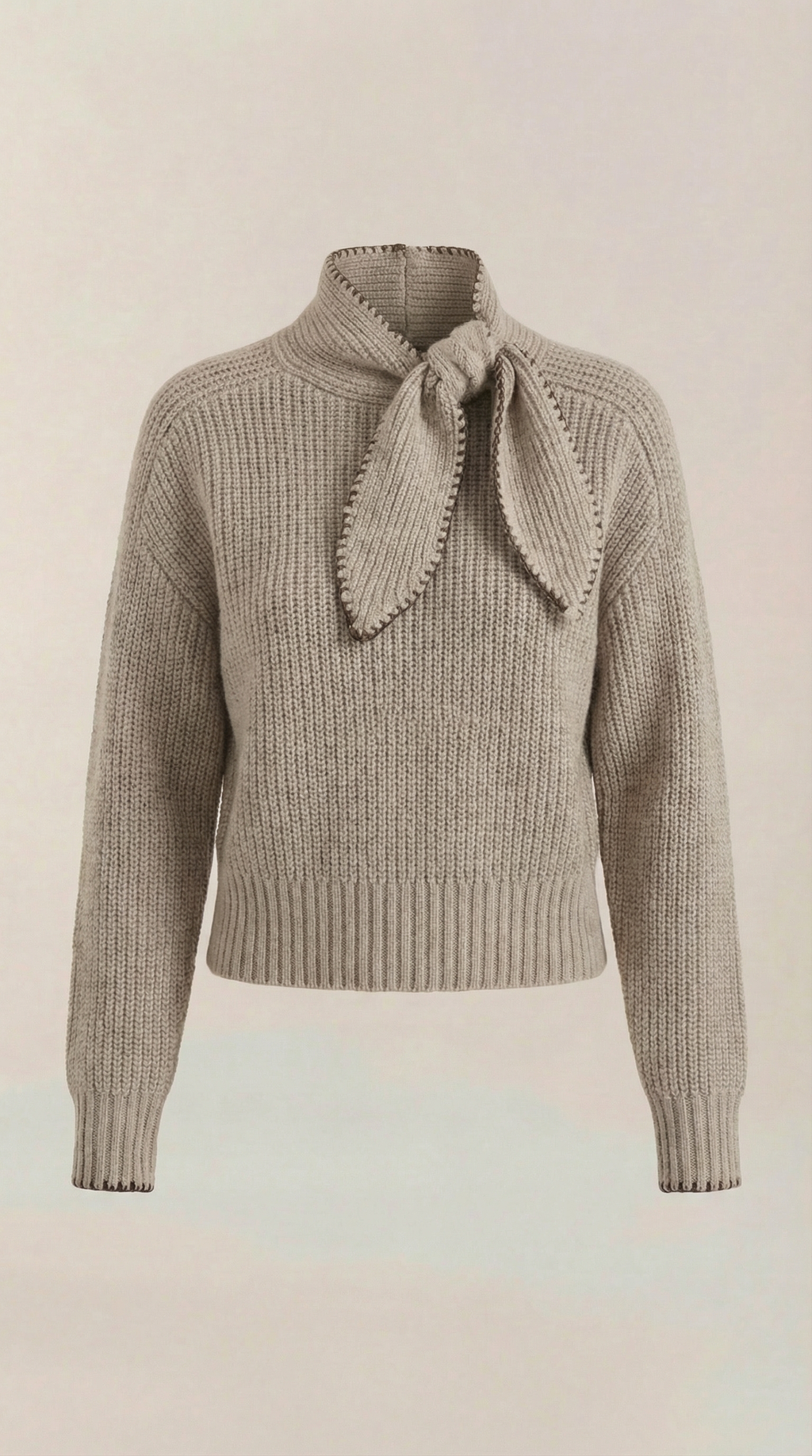Rib-knit collared sweater