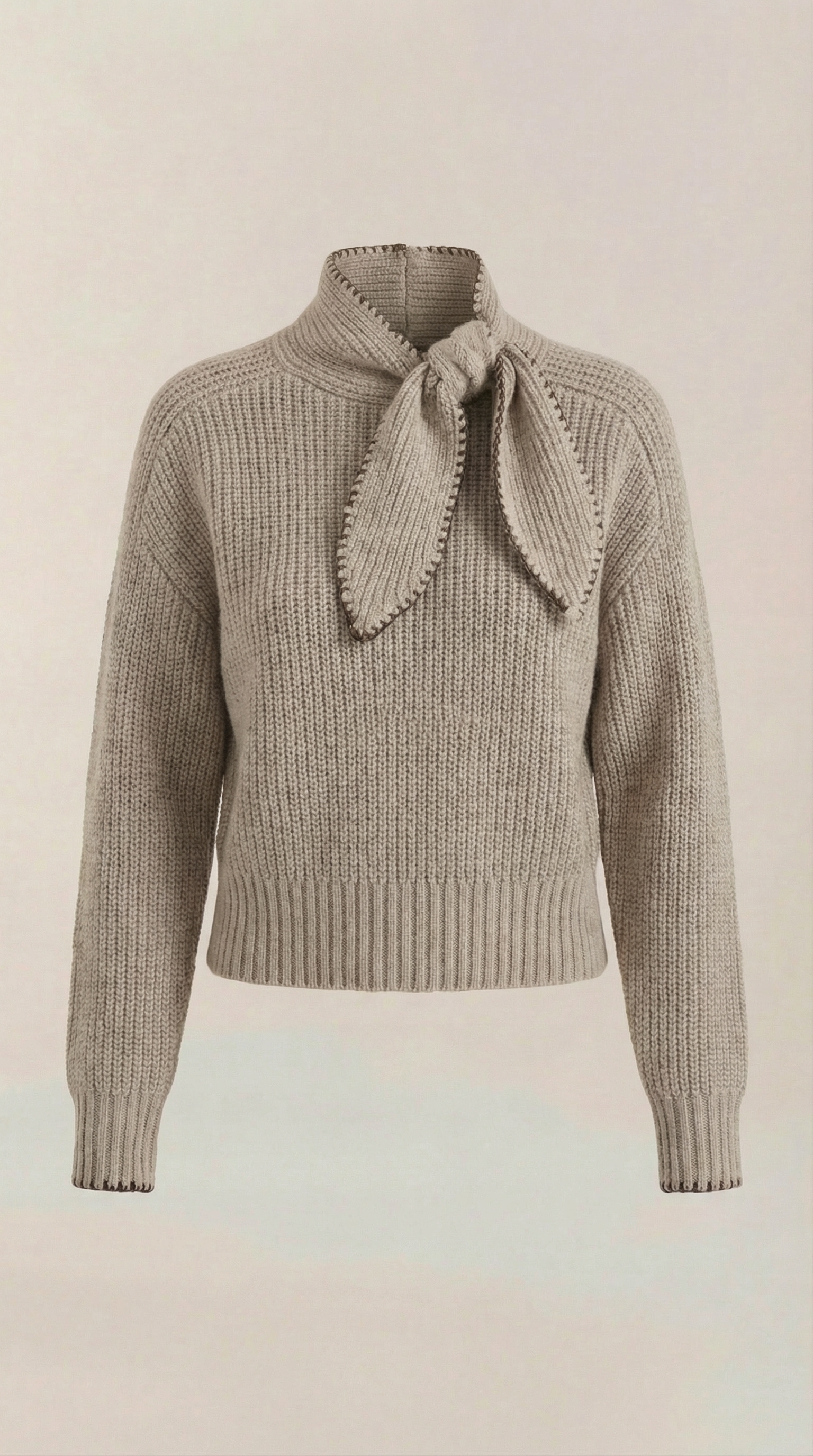 Rib-knit collared sweater