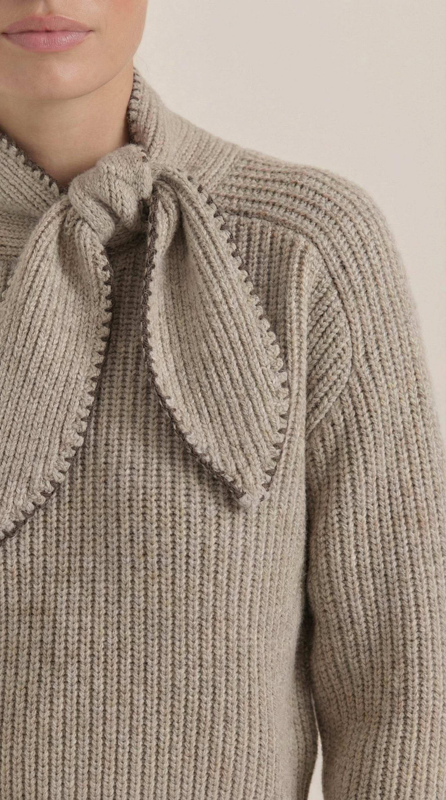 Rib-knit collared sweater