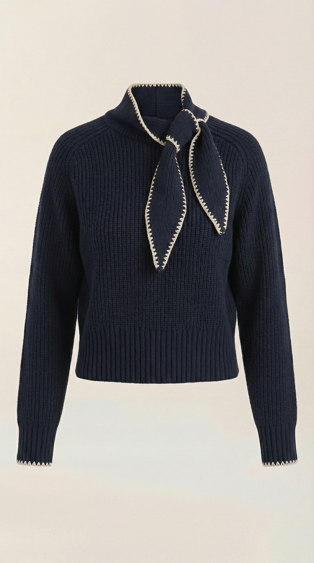 Rib-knit collared sweater