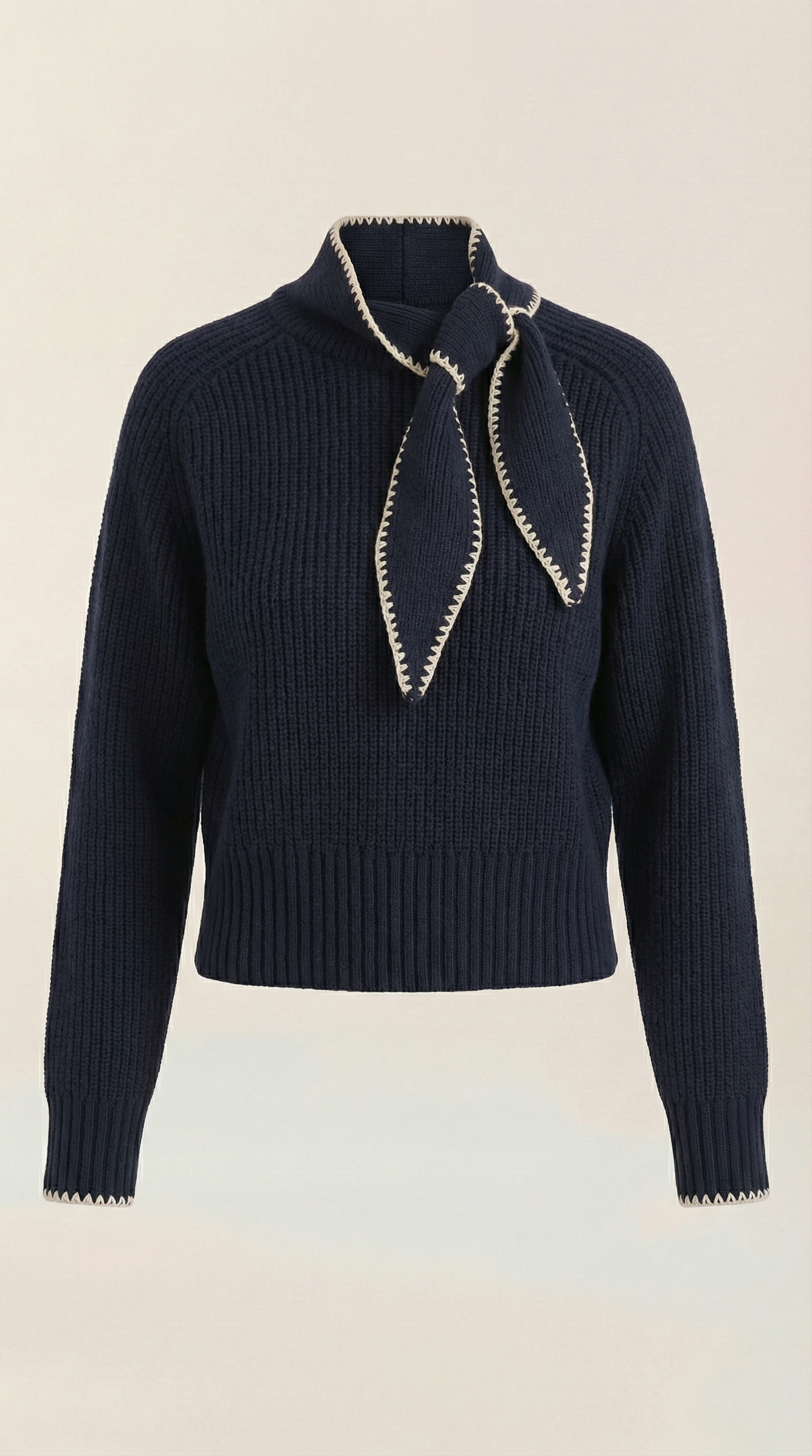 Rib-knit collared sweater