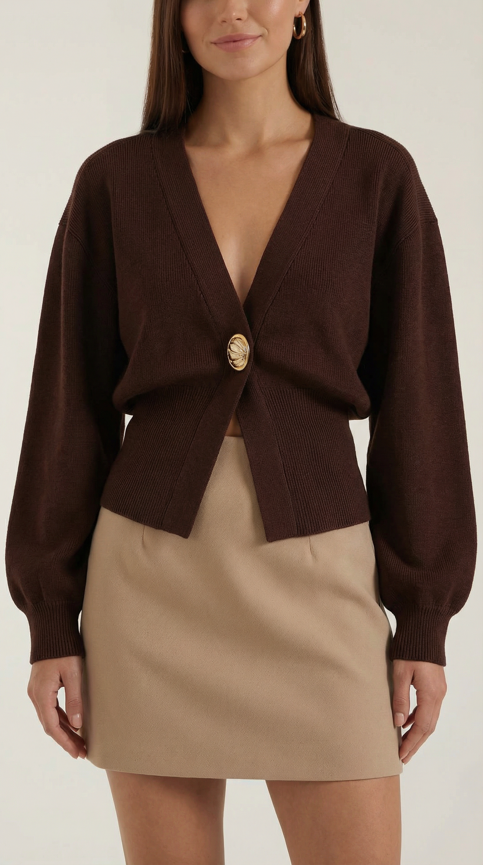 Kathleen V-Neck Knit Sweater