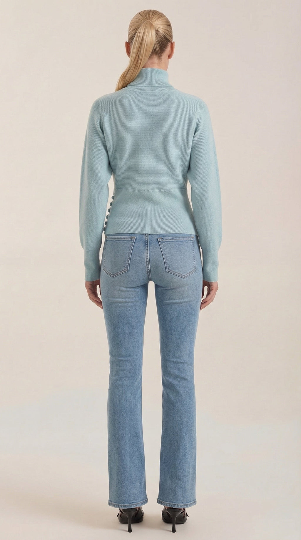 Leticia Ribbed High-Neck Sweater