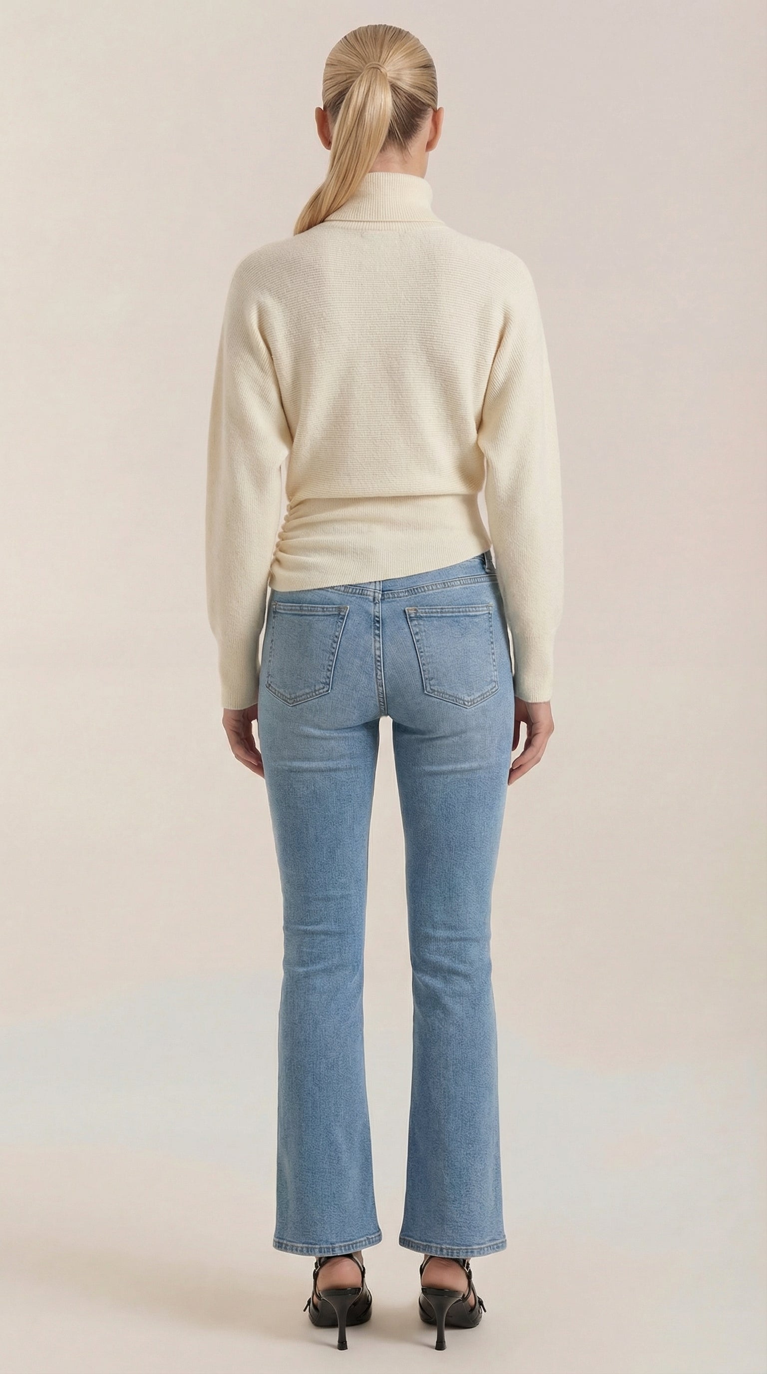 Leticia Ribbed High-Neck Sweater