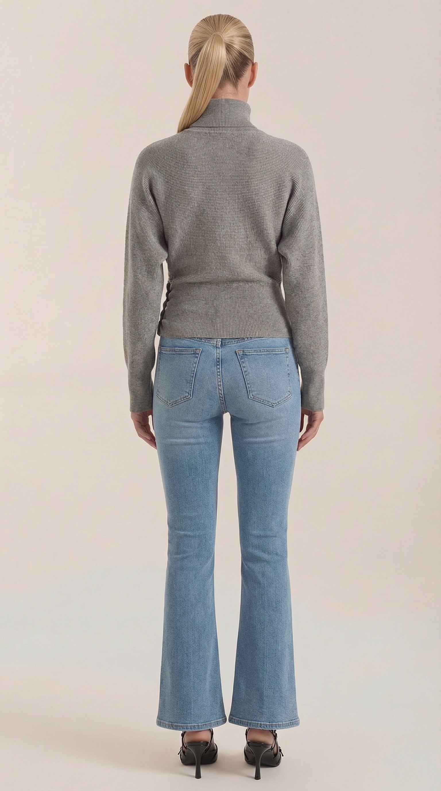 Leticia Ribbed High-Neck Sweater