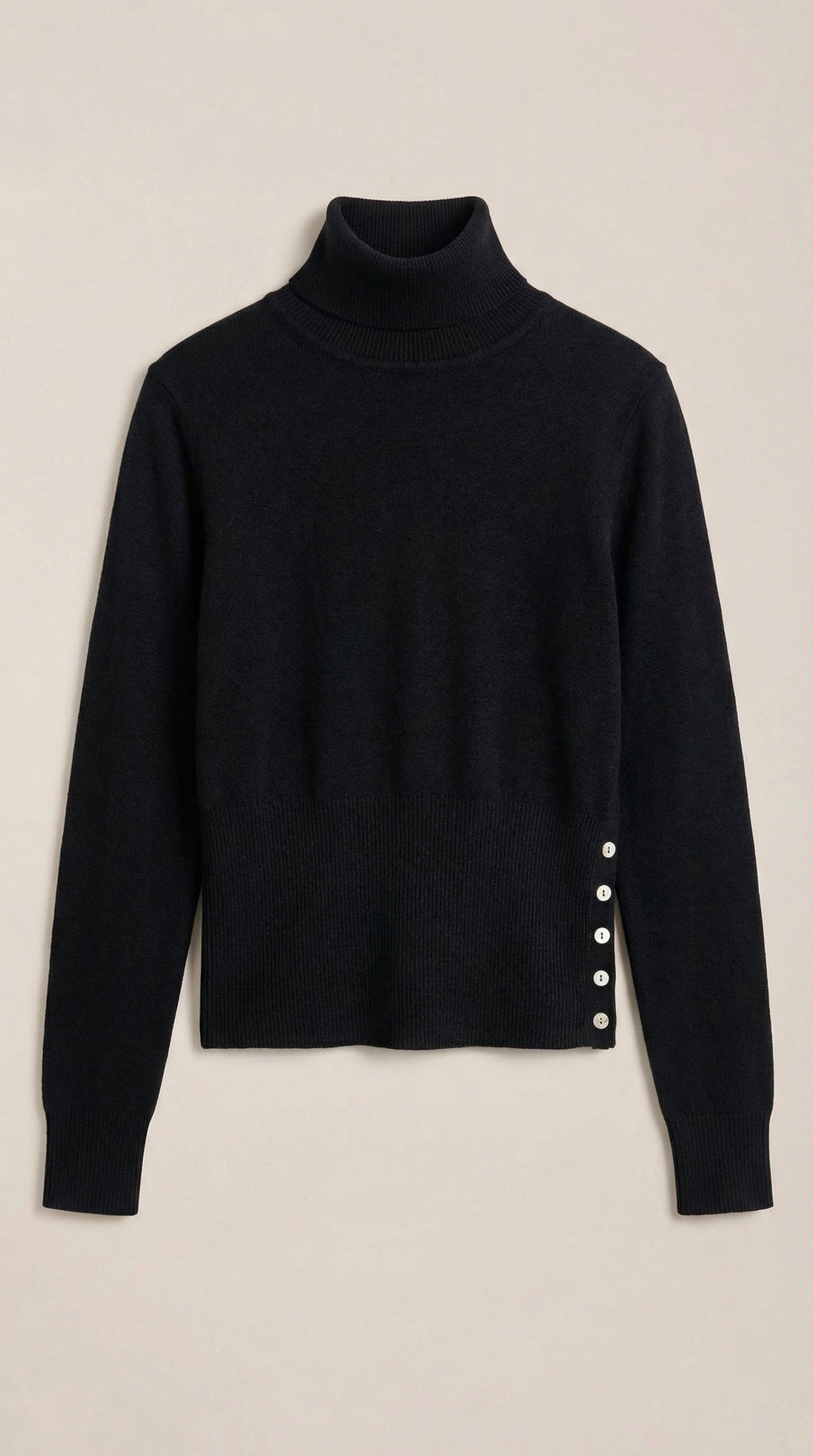 Leticia Ribbed High-Neck Sweater