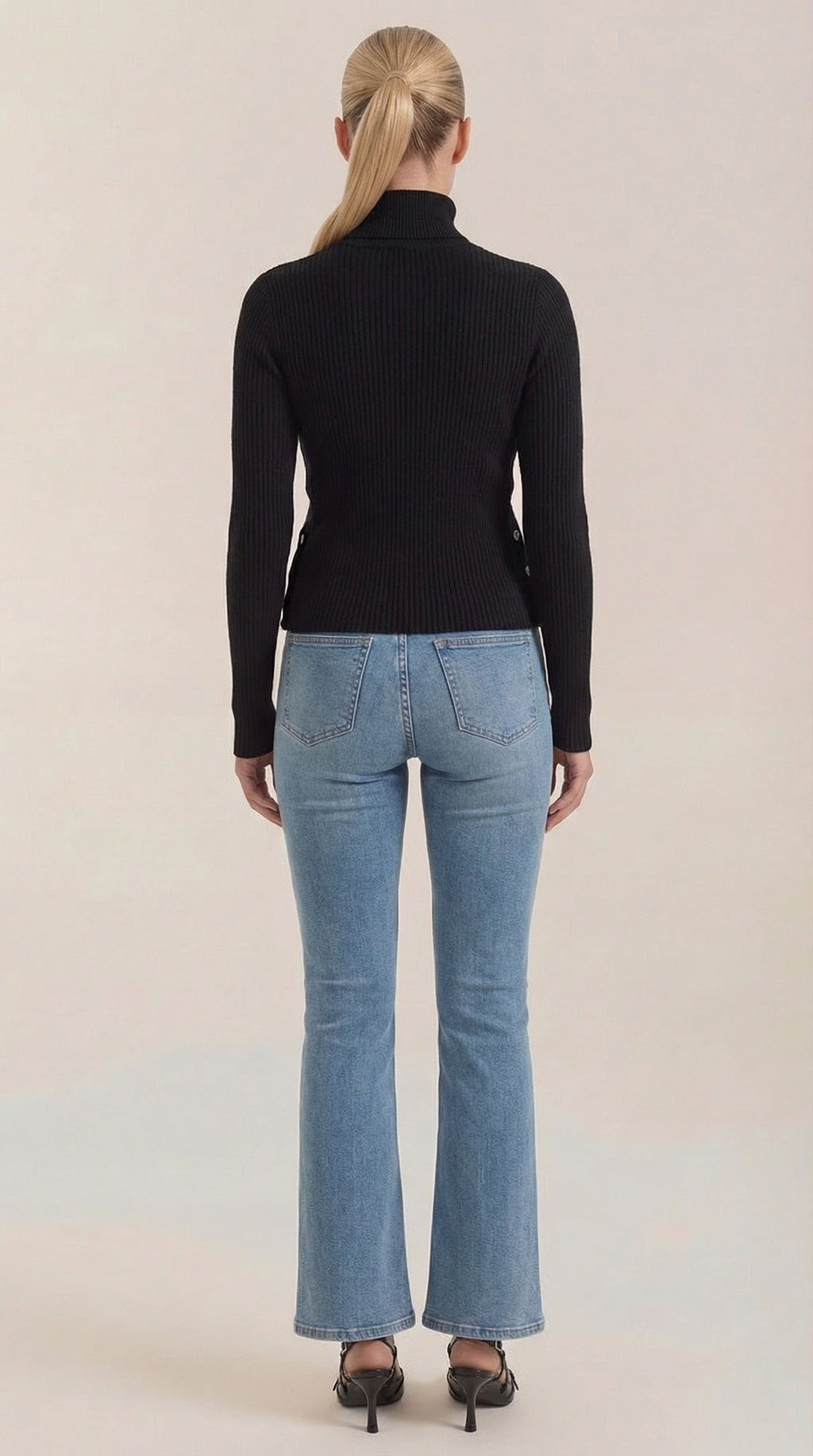 Leticia Ribbed High-Neck Sweater