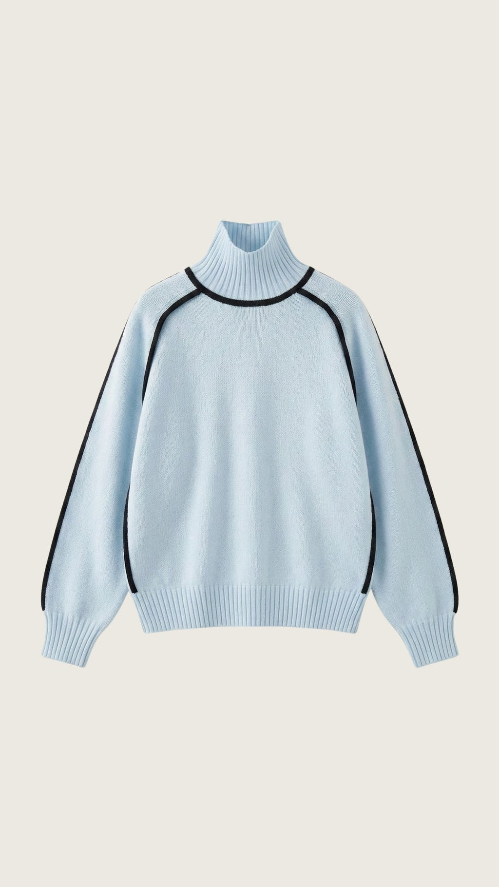Suéter de cuello alto con detalles en contraste