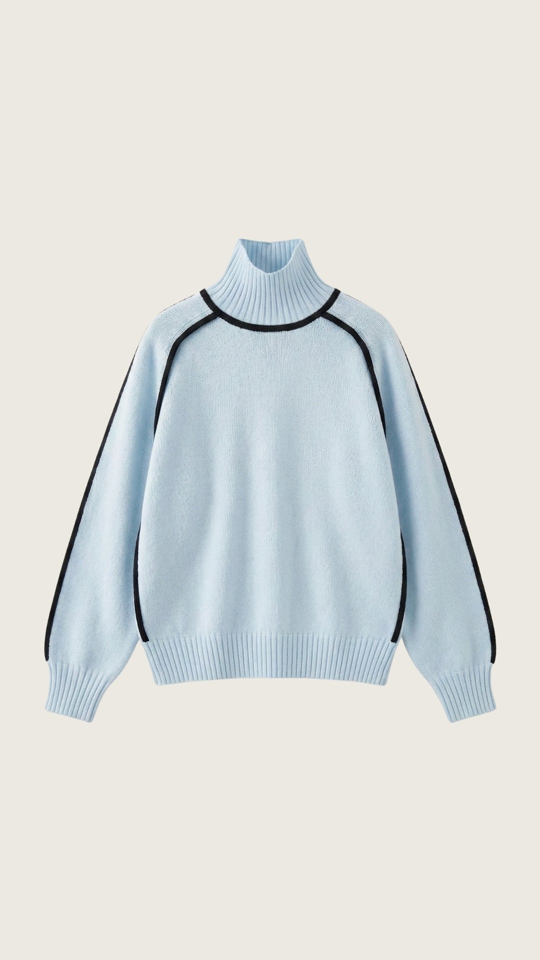 Suéter de cuello alto con detalles en contraste