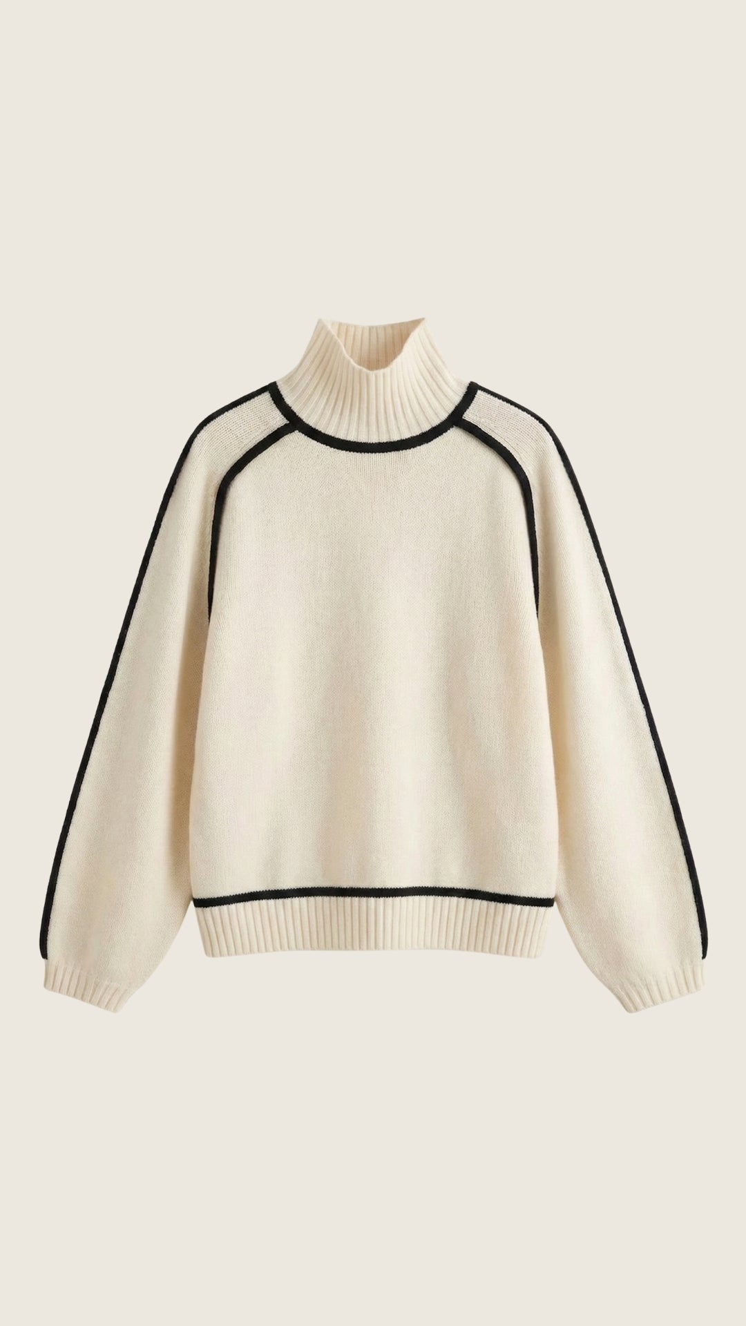 Roll-neck jumper with contrast detailing
