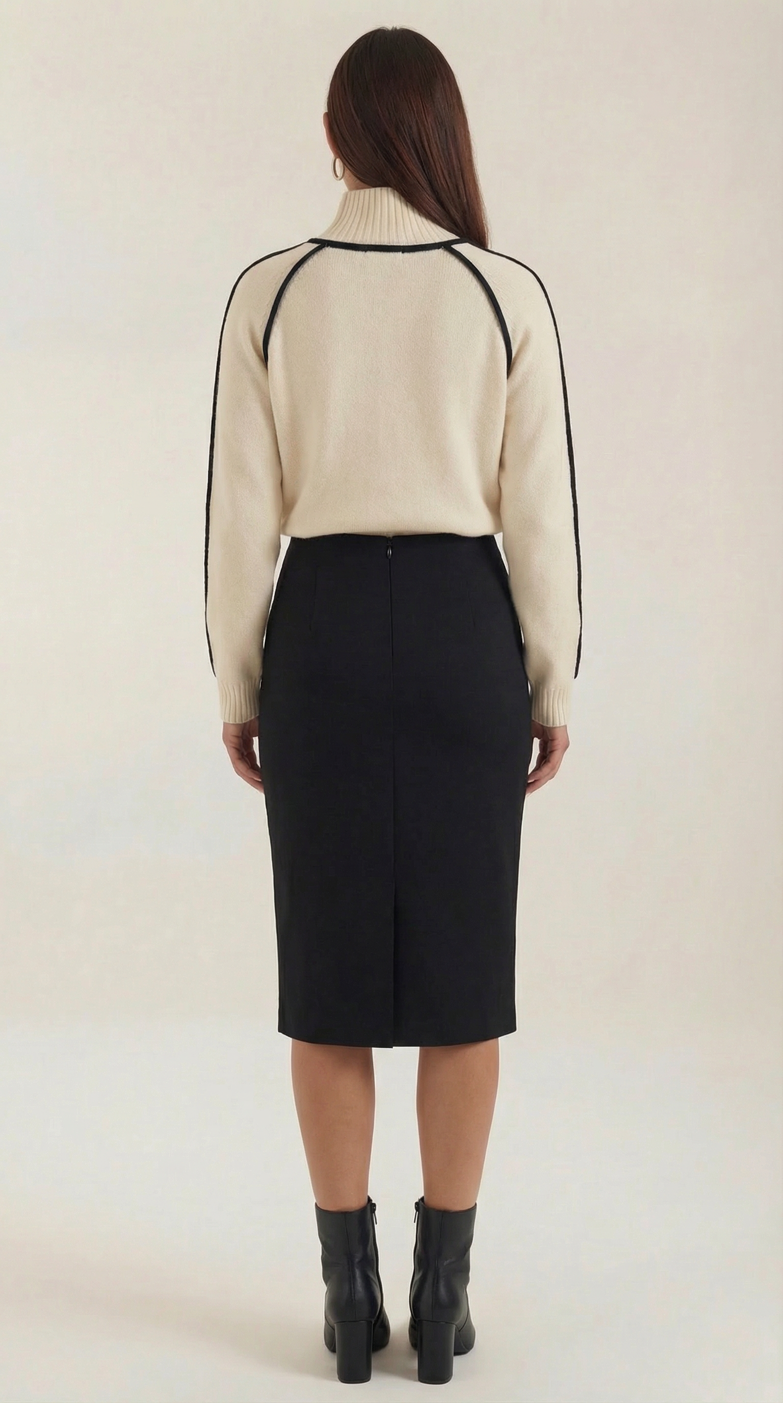 Roll-neck jumper with contrast detailing