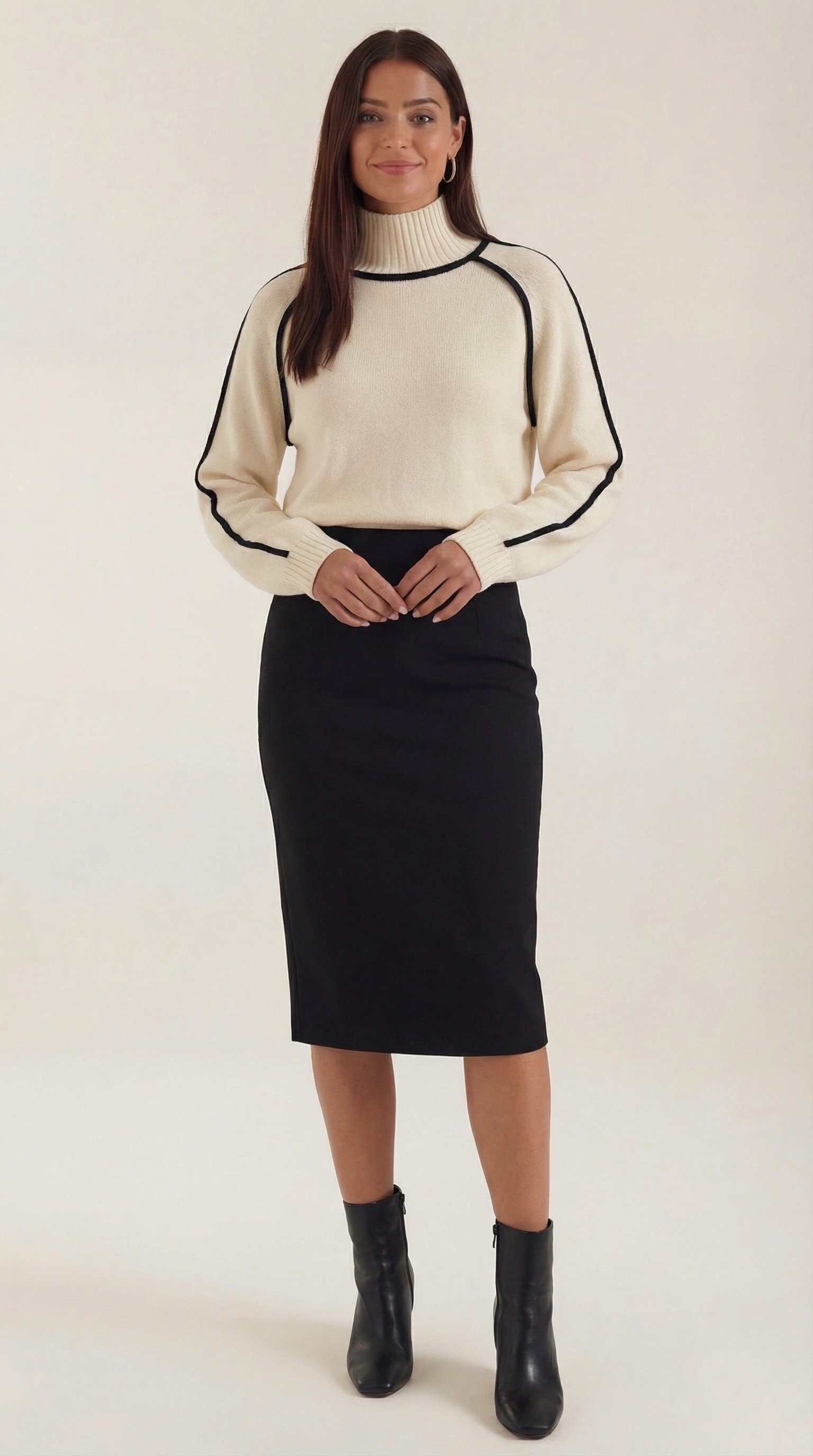 Roll-neck jumper with contrast detailing