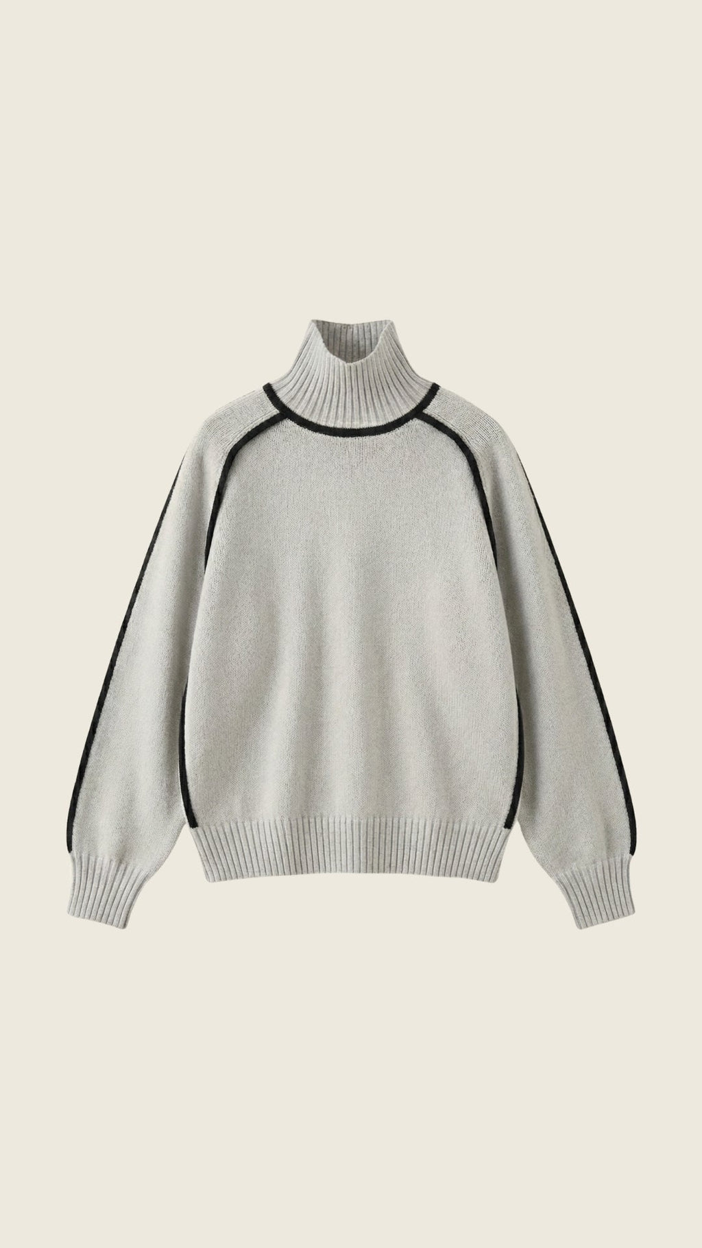Suéter de cuello alto con detalles en contraste