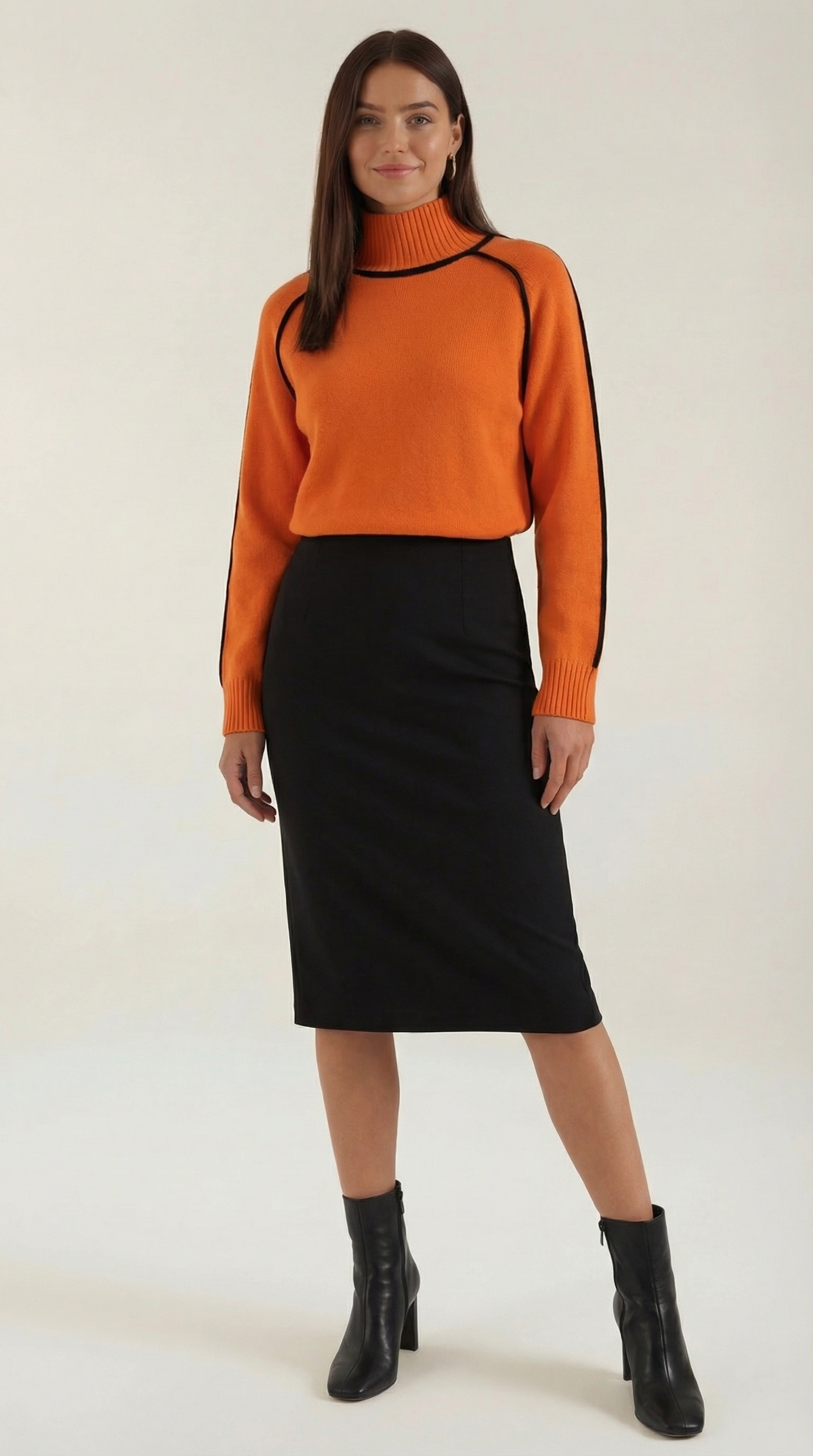 Roll-neck jumper with contrast detailing