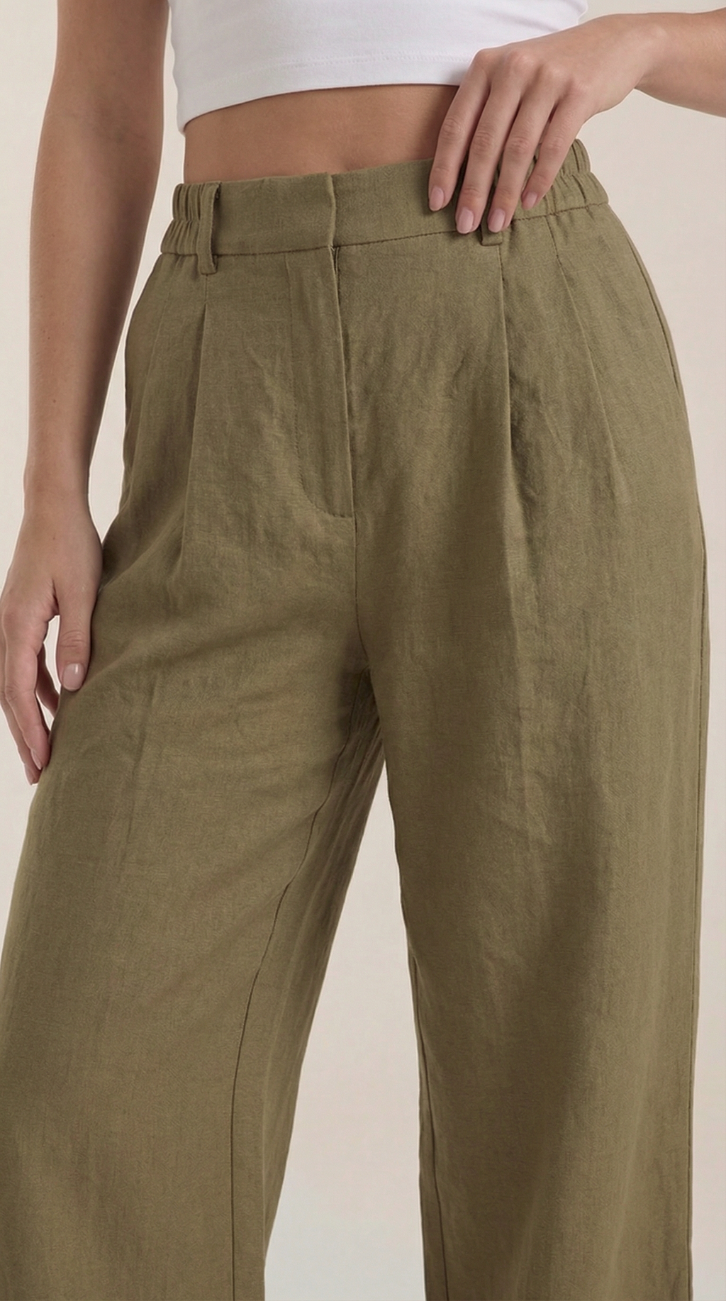 Pantalones Plisados de Cintura Alta Courtney