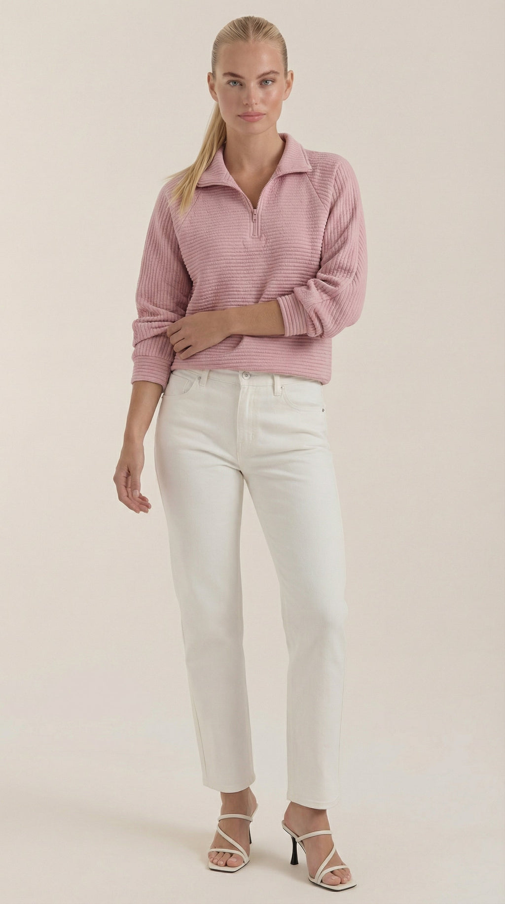 Melinda Polo Pullover con Media Cremallera