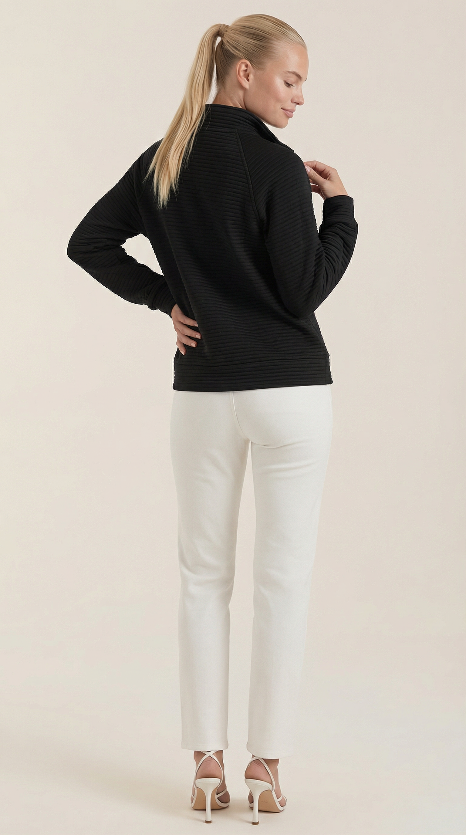 Melinda Polo Pullover con Media Cremallera