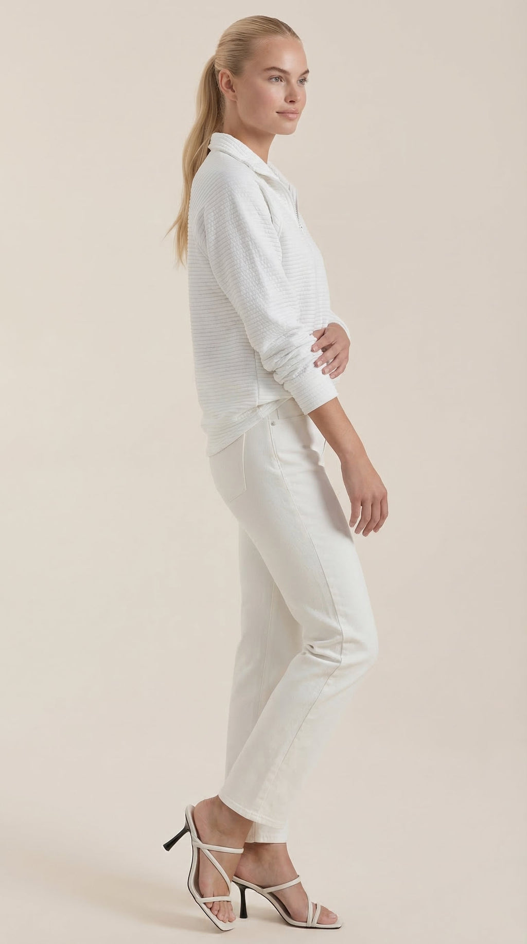 Melinda Polo Pullover con Media Cremallera